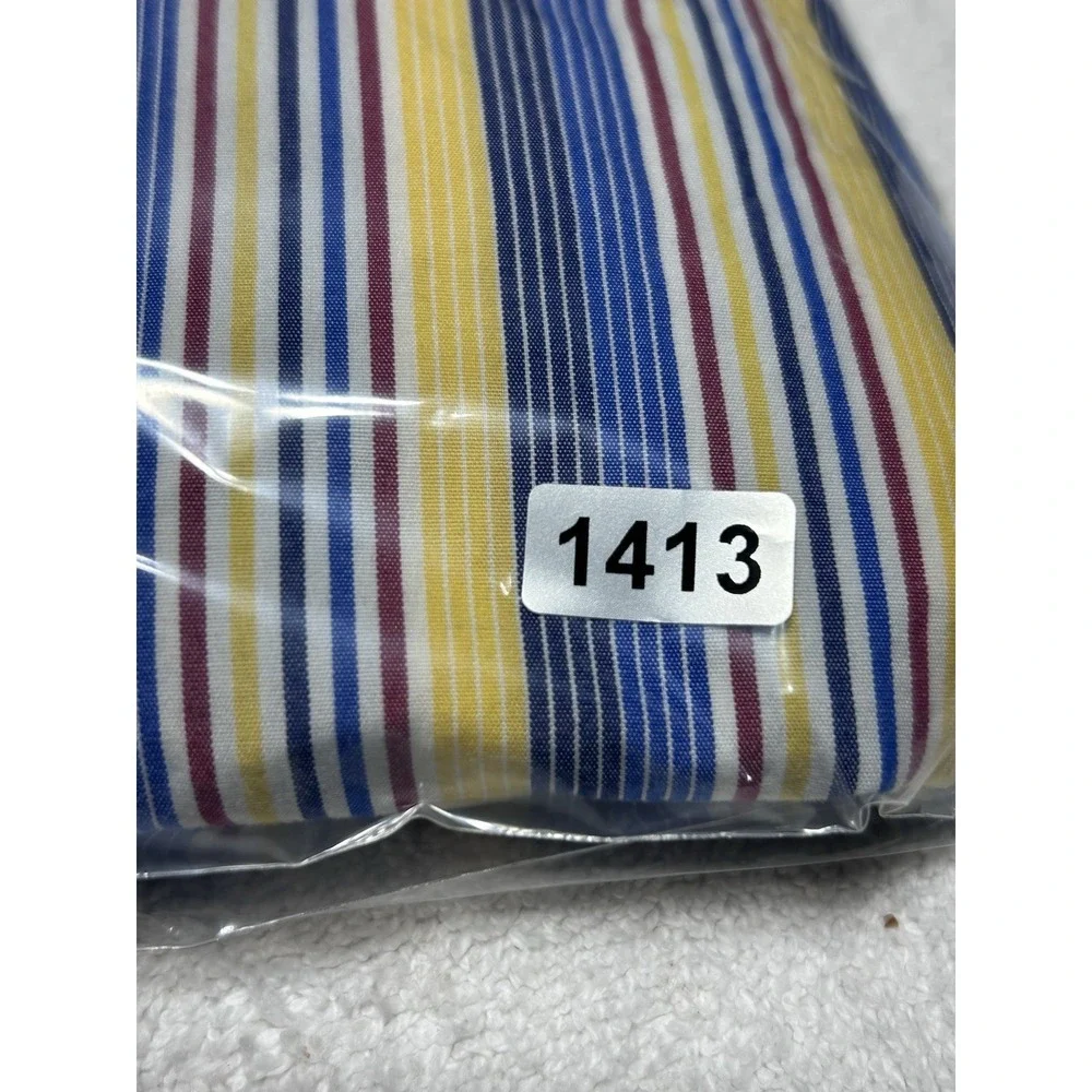 Polo Ralph Lauren Westerton Shirt Men's L Blue Yellow Stripe Two Ply Cotton VTG